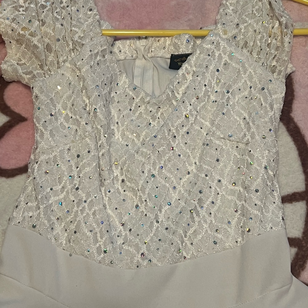 White Lace Sequin dress